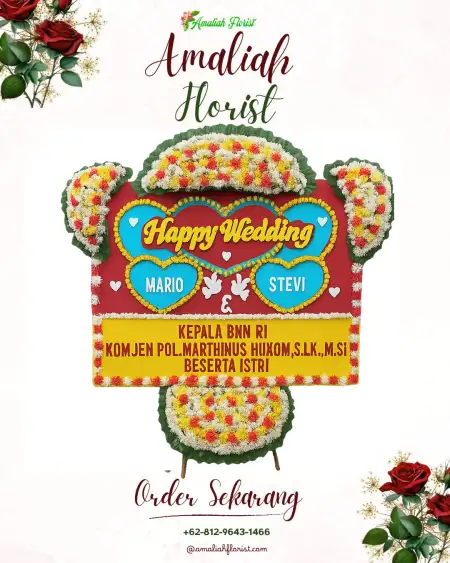 Papan Bunga Pernikahan Deras